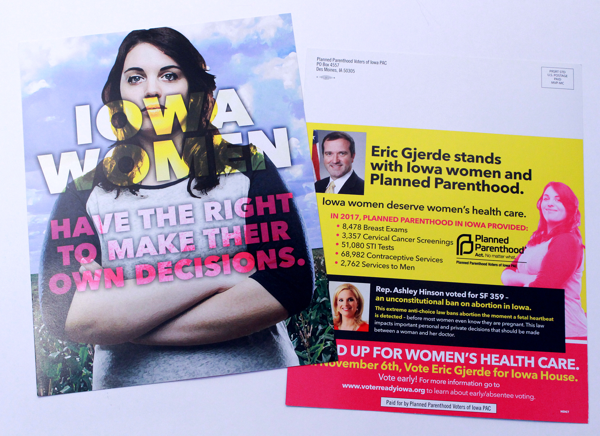 Planned Parenthoof of Iowa mailer.