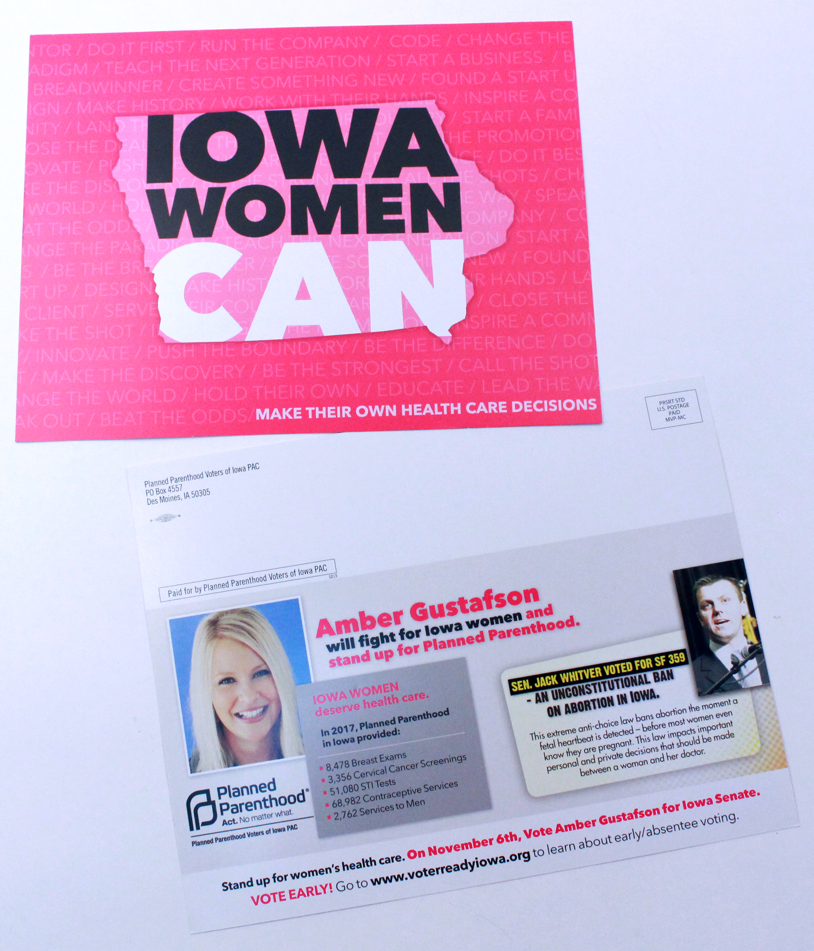 Planned Parenthoof of Iowa mailer.